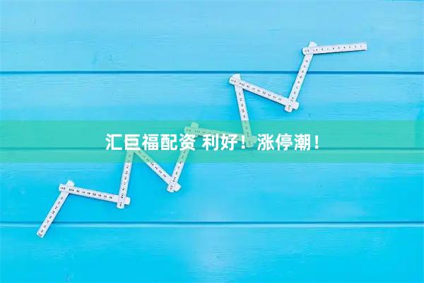 汇巨福配资 利好!涨停潮!